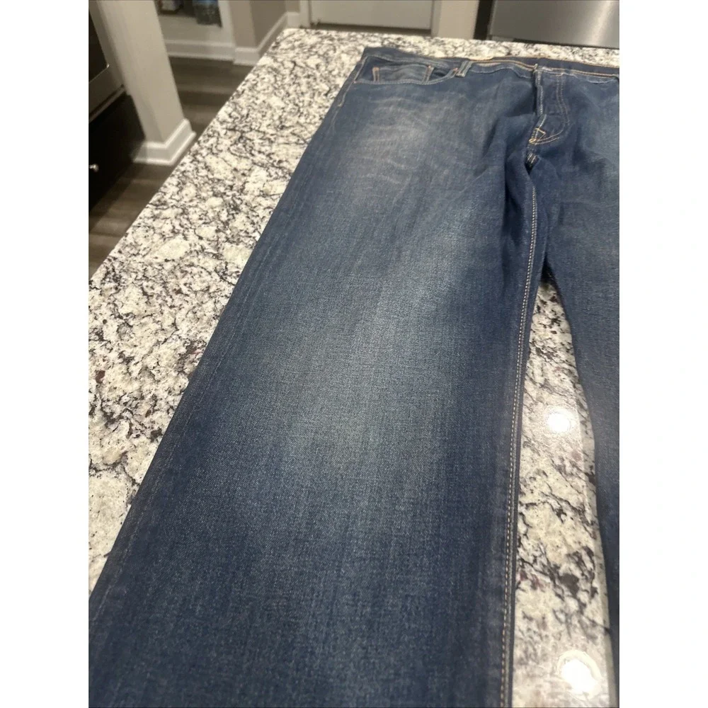 New Levi's 501 Original Button Fly Straight Jeans 46x32 Mens Grunge Look Stretch